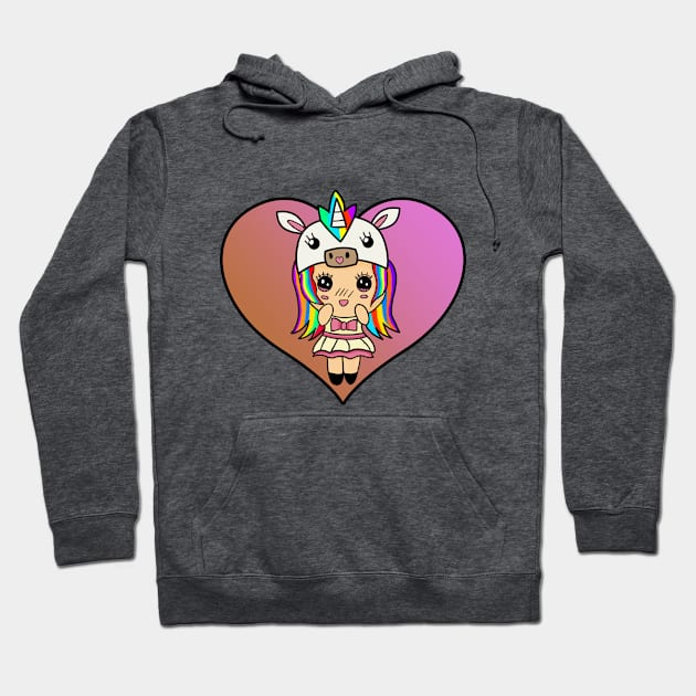 Kawaii Unicorn Hoodie by Duskrose